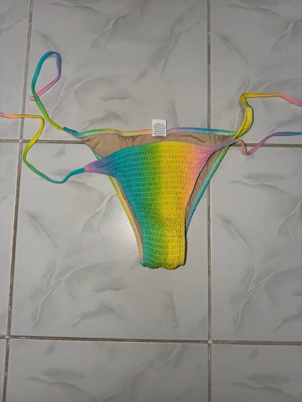 Rainbow Tie-Side Bikini Bottom - Multicolor